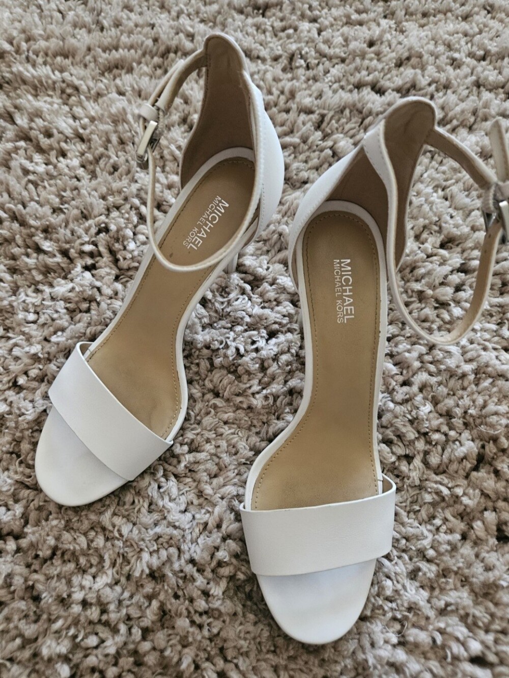 Michael Kors White Open-Toe Ankle-Strap Heels - Picture 2 of 5